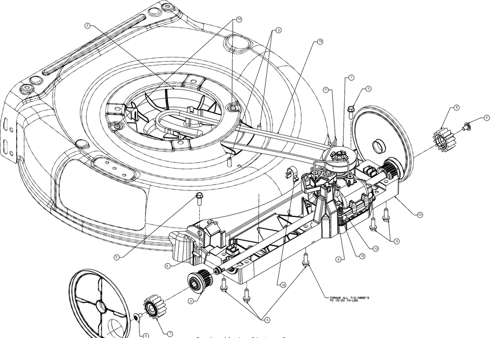 Drive Diagram and Parts List for SC300HW (12ABB2M5709)(2017) Cub Cadet Lawn Mower